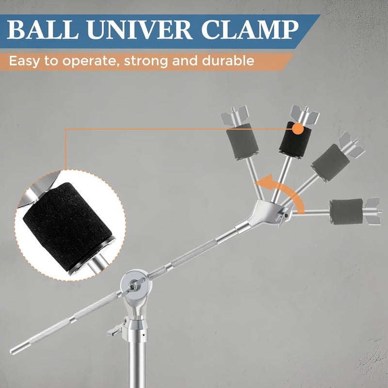 RANMING Boom Cymbal Stand Adjust High Straight and Boom Cymbal Stand 28 MM Pipe Diameter Cymbal Boom Stand Double Braced Legs with Rubber Feet Ride and Crash Cymbal Stands - Image 5